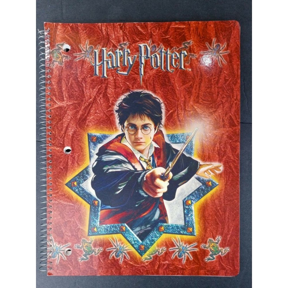 Harry Potter Spiral Notebook Vintage 54 Pages Wide Ruled 10.5" x 8" Wand Wizard